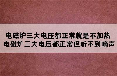 电磁炉三大电压都正常就是不加热 电磁炉三大电压都正常但听不到嘀声